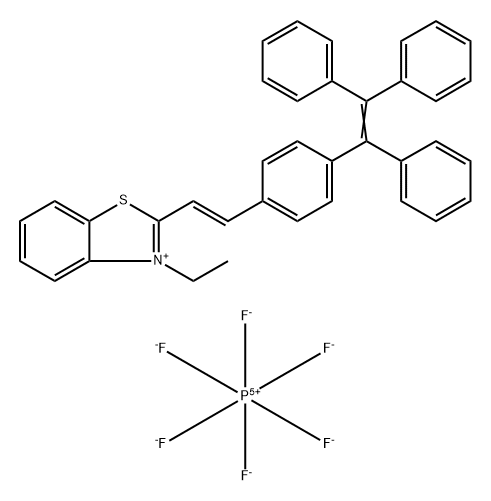 Benzothiazolium, 3-ethyl-2-[(1E)-2-[4-(1,2,2-triphenylethenyl)phenyl]ethenyl]-, hexafluorophosphate(1-) (1:1) 结构式