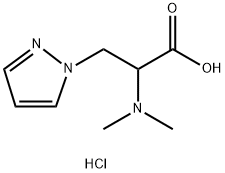 2-(二甲氨基)-3-(1H-吡唑-1-基)丙酸盐酸盐 结构式