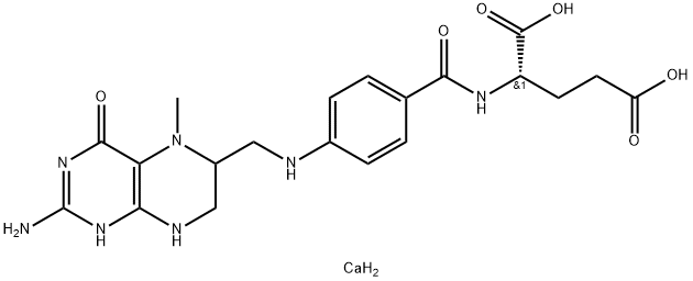 (6R,S)-5-甲基-5,6,7,8-四氢叶酸,钙盐 结构式