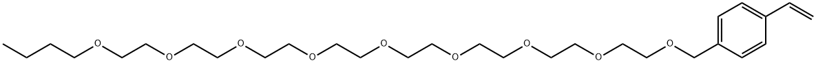 1-(4-乙烯基苯基)-2,5,8,11,14,17,20,23,26-九氧杂三十烷 结构式