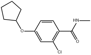 2-Chloro-4-(cyclopentyloxy)-N-methylbenzamide 结构式