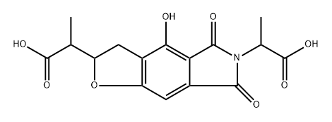 2H-Furo[2,3-f]isoindole-2,6(3H)-diacetic acid, 5,7-dihydro-4-hydroxy-α,α'-dimethyl-5,7-dioxo- 结构式