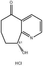 (R)-9-羟基-6,7,8,9-四氢-5H-环庚[B]吡啶-5-酮盐酸盐 结构式