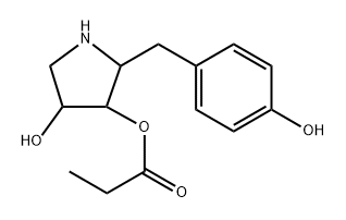 3,4-Pyrrolidinediol, 2-[(4-hydroxyphenyl)methyl]-, 3-propanoate 结构式