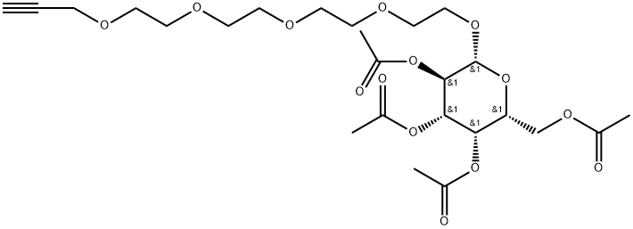 Propargyl-PEG5-tetra-Ac-beta-D-galactose 结构式
