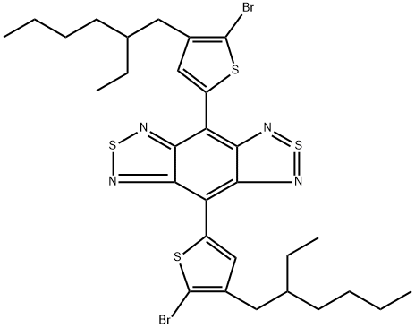 4,8-二(5-溴-4-(2-乙基己基)噻吩-2-基)苯并[1,2-C:4,5-C']双([1,2,5]噻二唑) 结构式
