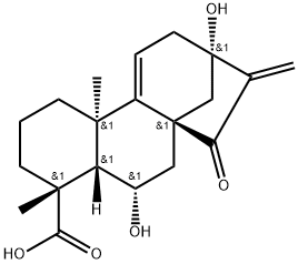 (4ALPHA,6ALPHA)-6,13-二羟基-15-氧代贝壳杉-9(11),16-二烯-18-酸 结构式