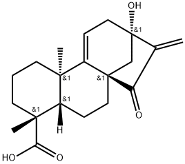 (4ALPHA)-13-羟基-15-氧代贝壳杉-9(11),16-二烯-18-酸 结构式
