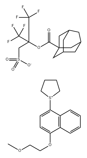 Thiophenium, tetrahydro-1-[4-(2-methoxyethoxy)-1-naphthalenyl]-, salt with 2,2,2-trifluoro-1-(sulfomethyl)-1-(trifluoromethyl)ethyl tricyclo[3.3.1.13,7]decane-1-carboxylate (1:1) 结构式