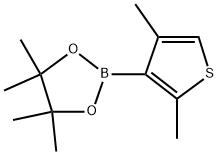 2-(2,4-Dimethyl-3-thienyl)-4,4,5,5-tetramethyl-1,3,2-dioxaborolane 结构式