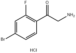 2-氨基-1-(4-溴-2-氟苯基)乙酮盐酸盐 结构式