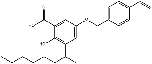 5-[(4-乙烯基苯基)甲氧基]-2-羟基-3-(1-甲基庚基)苯甲酸 结构式