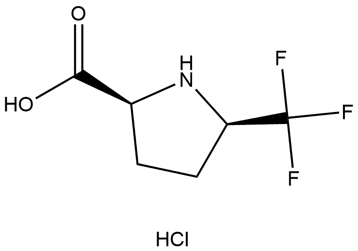 cis-5-Trifluoromethyl-pyrrolidine-2-carboxylic acid hydrochloride 结构式
