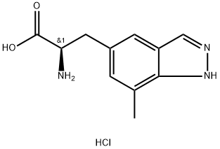 (2S)-2-氨基-3-(7-甲基-1H-吲唑-5-基)丙酸二盐酸 结构式