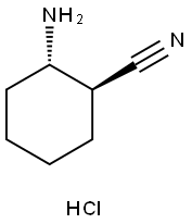 CYCLOHEXANECARBONITRILE, 2-AMINO-, HYDROCHLORIDE (1:1), (1R,2R)-REL- 结构式