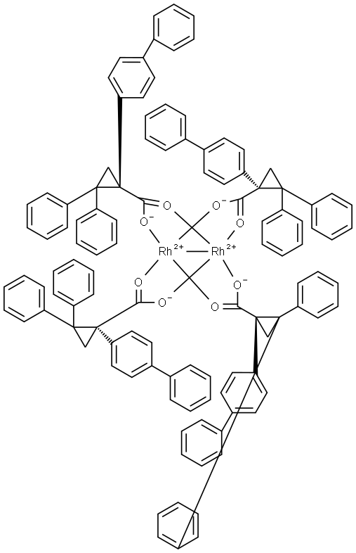 四[Μ-[(1R)-1-[1,1′-联苯]-4-基-2,2-二苯基环丙烷羧基-ΚO:ΚO′]]二铑, (RH-RH) 结构式