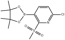 Pyridine, 6-chloro-2-(methylsulfonyl)-3-(4,4,5,5-tetramethyl-1,3,2-dioxaborolan-2-yl)- 结构式