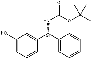 (S)-((3-羟基苯基)(苯基)甲基)氨基甲酸叔丁酯 结构式