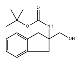 tert-butyl (2-(hydroxymethyl)-2,3-dihydro-1H-inden-2-yl)carbamate 结构式