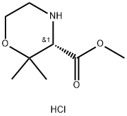 3-Morpholinecarboxylic acid, 2,2-dimethyl-,methylester,hydrochloride,(3S)- 结构式