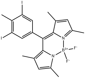 4,4-二氟-8-(4-甲基苯基,3,5-碘)-1,3,5,7-四甲基-4-硼酸-3A,4A-二氮杂-S-茚三烯 结构式