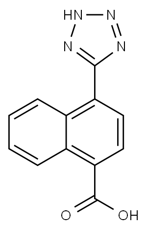 4-(1H-四唑-5-基)-1-萘甲酸 结构式