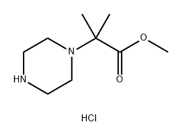 1-Piperazineacetic acid, α,α-dimethyl-, methyl ester, hydrochloride (1:1) 结构式