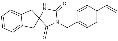 1-[(4-乙烯基苯基)甲基]-1',3'-二氢螺[咪唑烷-4,2′-[2H]茚]-2,5-二酮 结构式