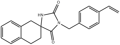 1-[(4-乙烯基苯基)甲基]-3',4'-二氢螺[咪唑烷-4,2′(1′H)-萘]-2,5-二酮 结构式