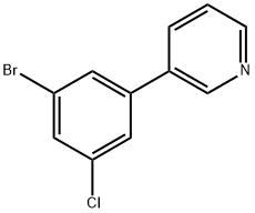 3-(3-溴-5-氯苯基)吡啶 结构式