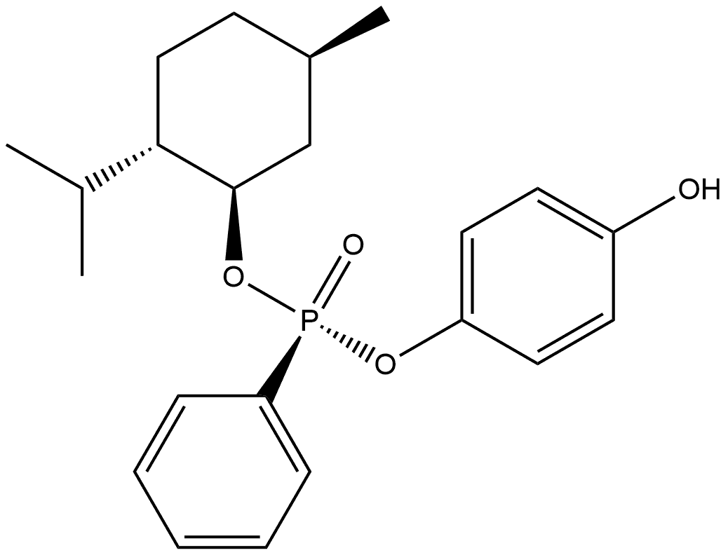 (SP)-(-)-薄荷基4-羟苯基苯基膦酸酯 结构式