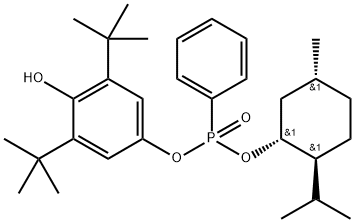 (SP)-(-)-薄荷基-3,5-二叔丁基-4-羟苯基苯基膦酸薄荷酯 结构式