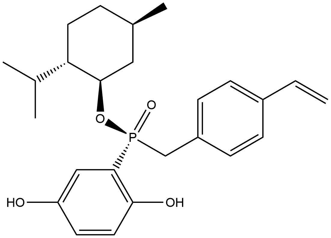 (RP)-2,5-二羟基苯基 - ( - ) - 薄荷基4-乙烯基苯基次膦酸酯 结构式