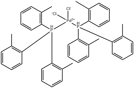 反-二氯化双(三-邻-甲苯基膦基)钯(Ⅱ) 结构式