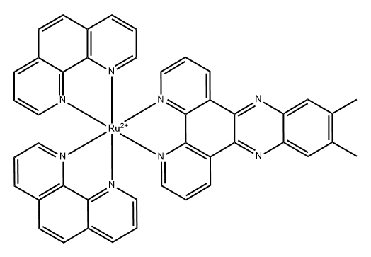 (11,12-二甲基二吡啶骈[3,2-A:2',3'-C]吩嗪-ΚN4,ΚN5)双(1,10-邻二氮杂菲-ΚN1,ΚN10)-钌 结构式