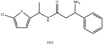 3-氨基-N-[1-(5-氯噻吩-2-基)乙基]-3-苯基丙酰胺盐酸盐 结构式