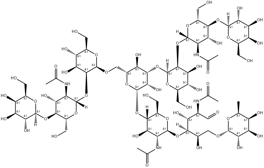 MANNOTRIOSE-(FUCOSYL-DI-(N-ACETYL-D-*GLUCOSAMINE))-B 结构式