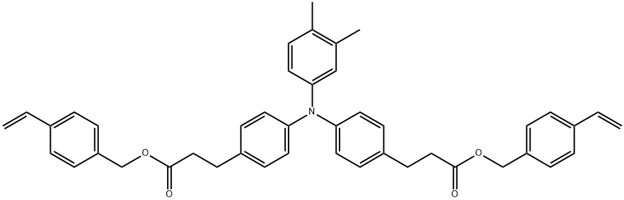 4,4′-[(3,4-二甲基苯基)亚氨基]双-1,1′-双[(4-乙烯基苯基)甲基]苯丙酸酯 结构式