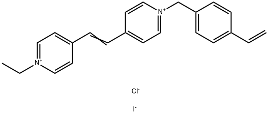 1-[(4-乙烯基苯基)甲基]-4-[2-(1-乙基吡啶正离子-4-基)乙烯基]吡啶盐氯化物碘化物 结构式