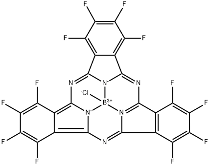 Boron, chloro[1,2,3,4,8,9,10,11,15,16,17,18-dodecafluoro-7,12:14,19-diimino-21,5-nitrilo-5H-tribenzo[c,h,m][1,6,11]triazacyclopentadecinato(2-)-κN22,κN23,κN24]-, (T-4)- 结构式