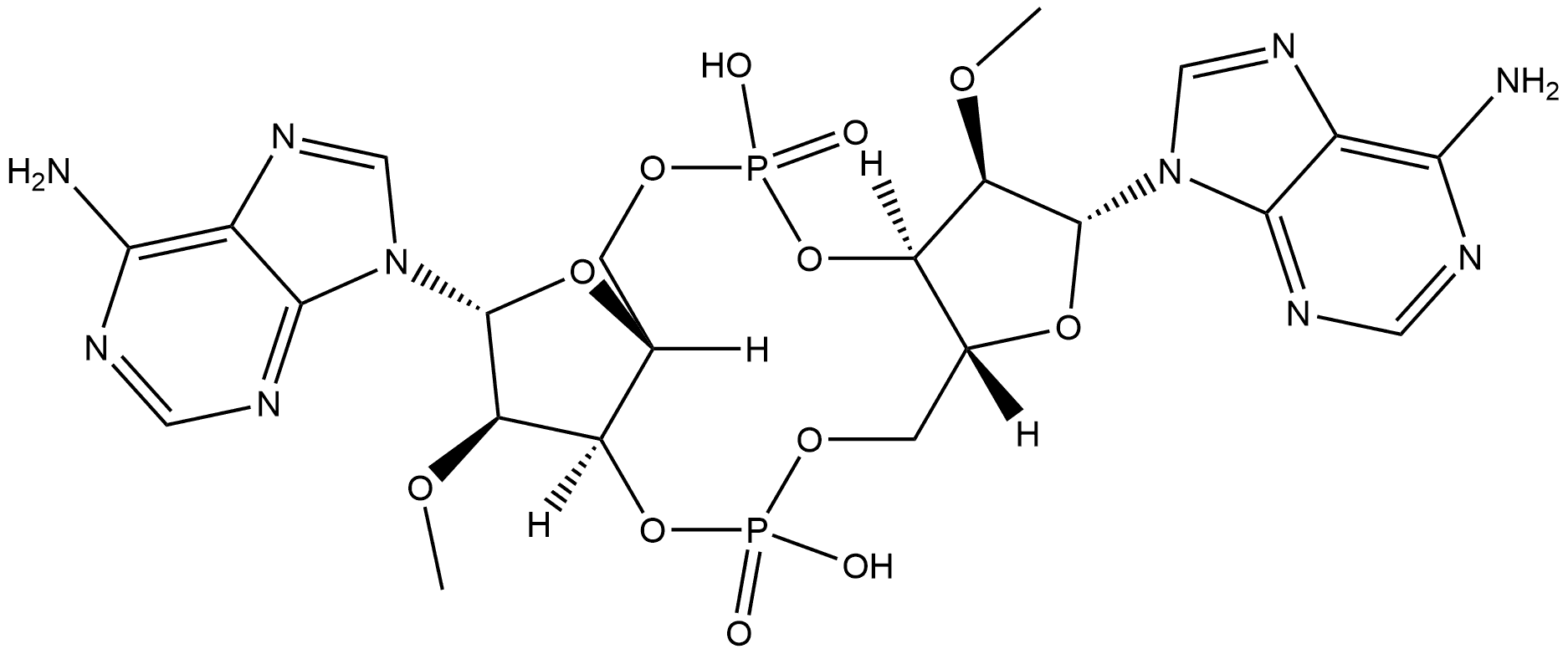 2',2''-Di-O-Me-c-diAMP 结构式