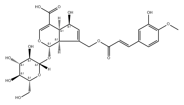 10-O-反式-P-阿魏酰鸡屎藤次苷 结构式