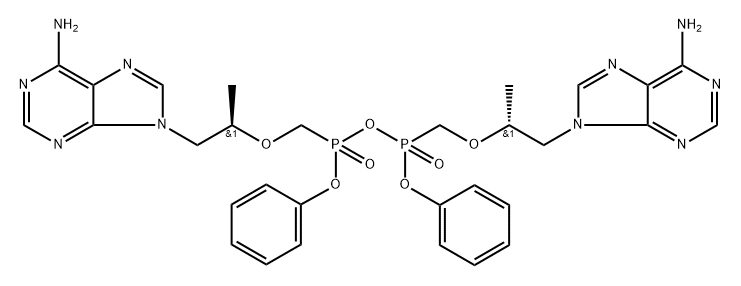 Diphosphonic acid, P,P'-bis[[(1R)-2-(6-amino-9H-purin-9-yl)-1-methylethoxy]methyl]-, P,P'-diphenyl ester 结构式