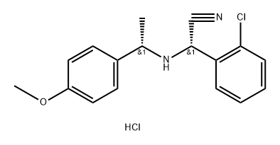 Benzeneacetonitrile, 2-chloro-α-[[(1S)-1-(4-methoxyphenyl)ethyl]amino]-, hydrochloride (1:1), (αS)- 结构式