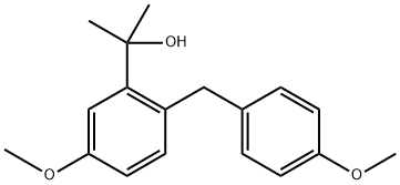 Benzenemethanol, 5-methoxy-2-[(4-methoxyphenyl)methyl]-α,α-dimethyl- 结构式
