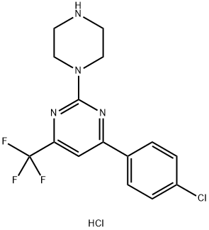 4-(4-氯苯基)-2-(哌嗪-1-基)-6-(三氟甲基)嘧啶二盐酸盐 结构式