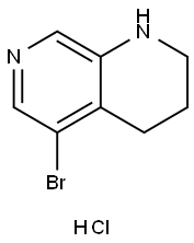 1,7-Naphthyridine, 5-bromo-1,2,3,4-tetrahydro-, hydrochloride (1:1) 结构式