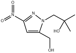 1-(5-(羟甲基)-3-硝基-1H-吡唑-1-基)-2-甲基丙-2-醇 结构式