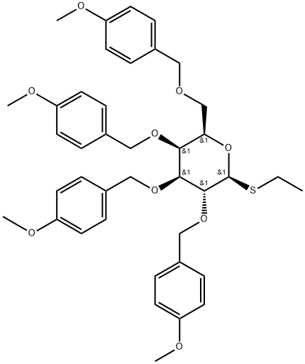 β-D-Galactopyranoside, ethyl 2,3,4,6-tetrakis-O-[(4-methoxyphenyl)methyl]-1-thio- 结构式