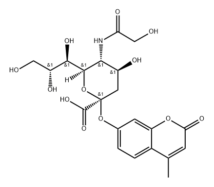 2'-(4-Methylumbelliferyl)-a-D-N-glycolylneuraminic acid 结构式